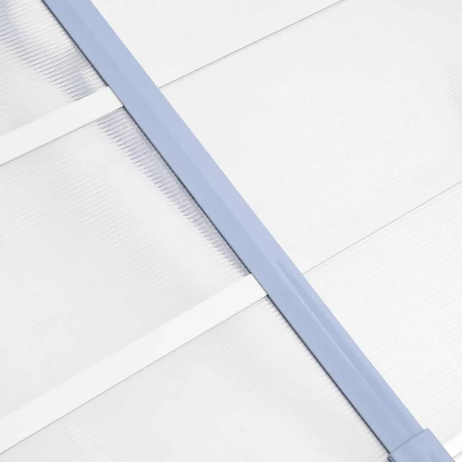 Auvent de porte Gris et transparent 239x90 cm Polycarbonate - 5