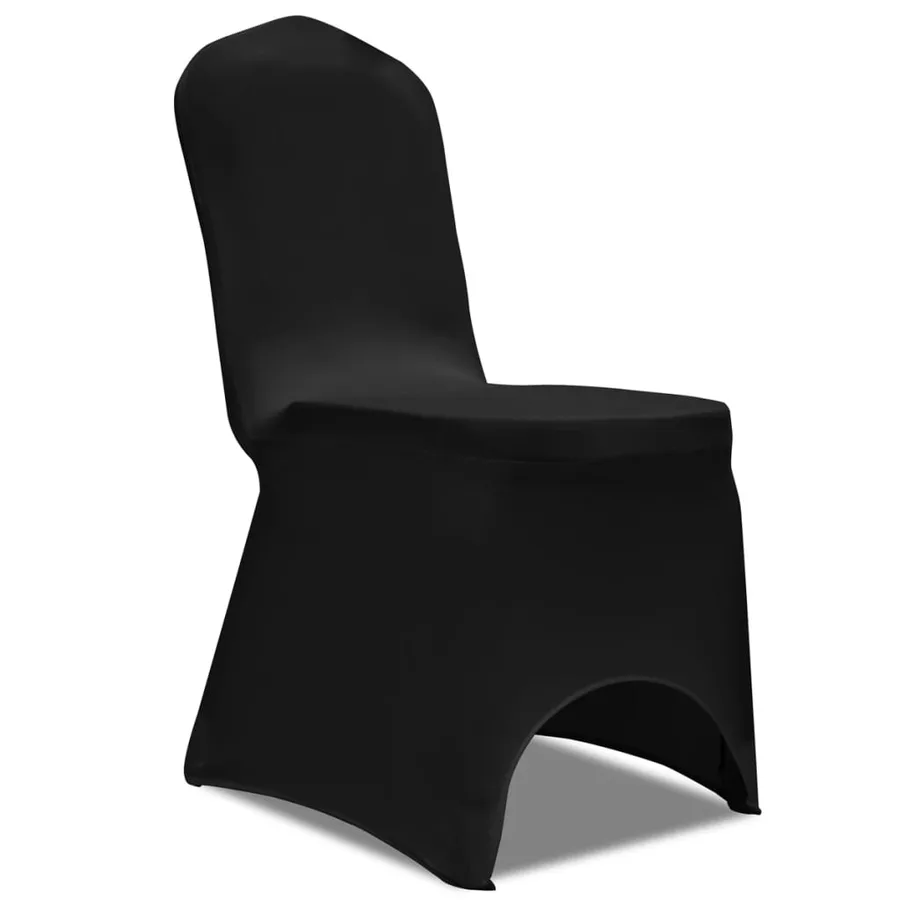 Housse extensible de chaise Noir 6 pcs - 2