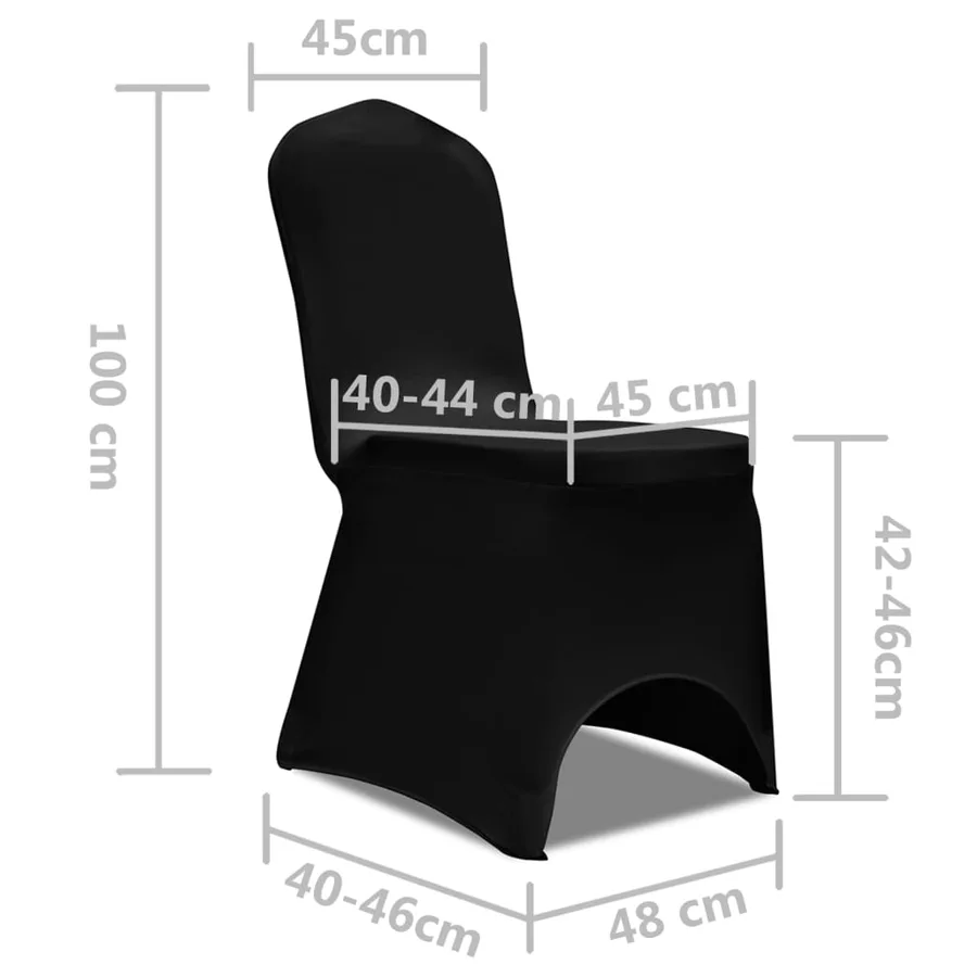 Housse extensible de chaise Noir 6 pcs - 8