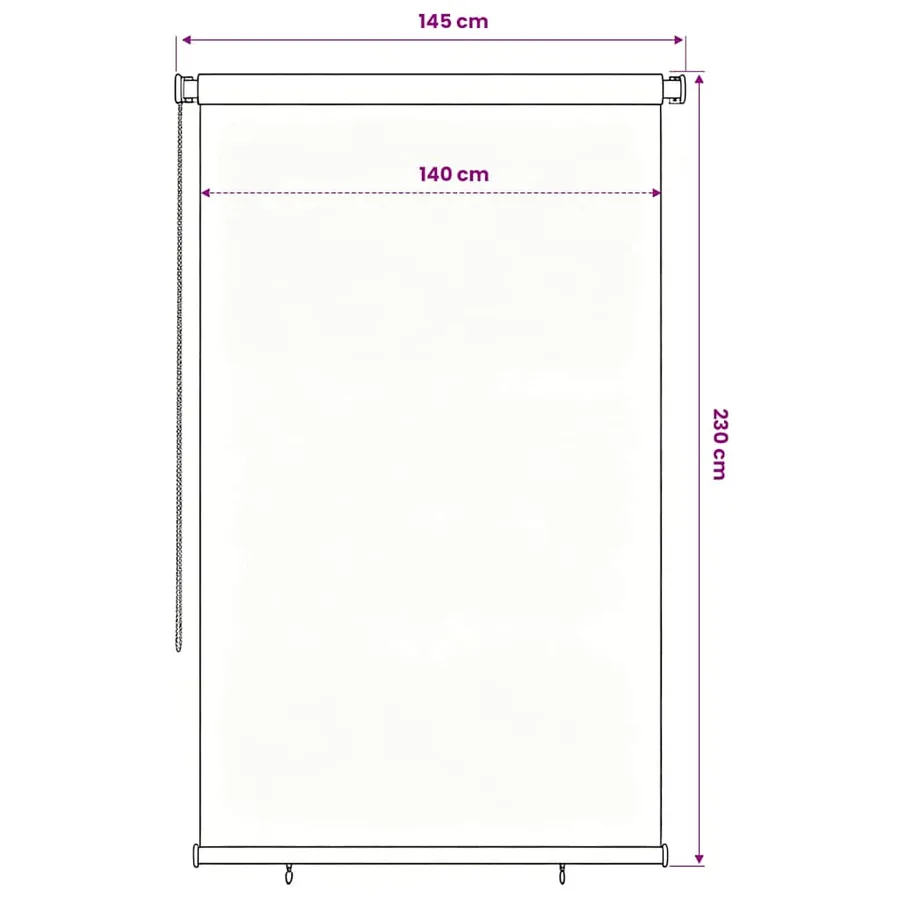Store roulant d'extérieur 145 (l) x 230 (H) cm vert foncé HDPE - 6