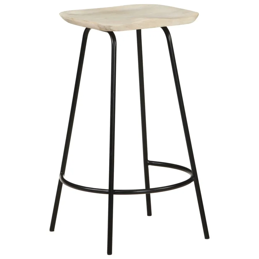 Tabourets de bar lot de 4 bois de manguier massif - 13