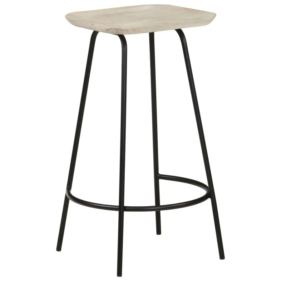 Tabourets de bar lot de 4 bois de manguier massif - 14