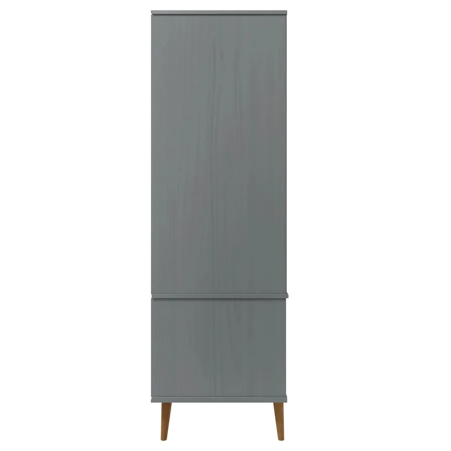Garde-robe MOLDE Gris 90x55x175 cm Bois massif de pin - 6