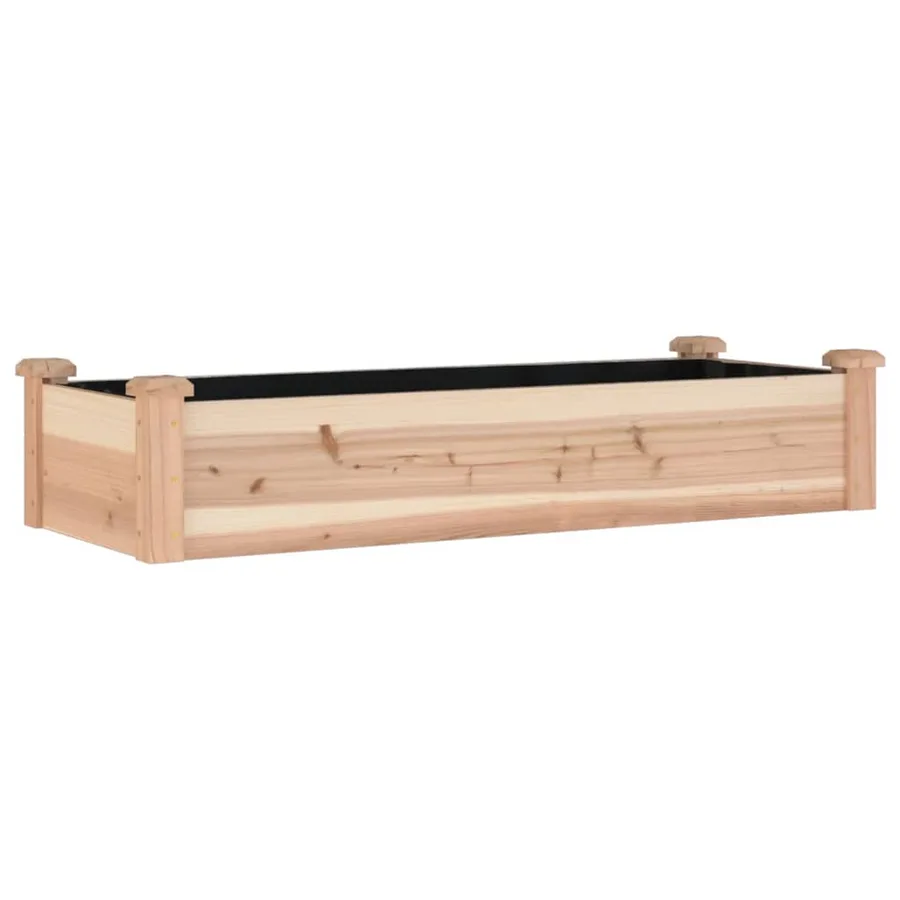 Lit surélevé de jardin doublure 120x45x25 cm bois massif sapin - 2