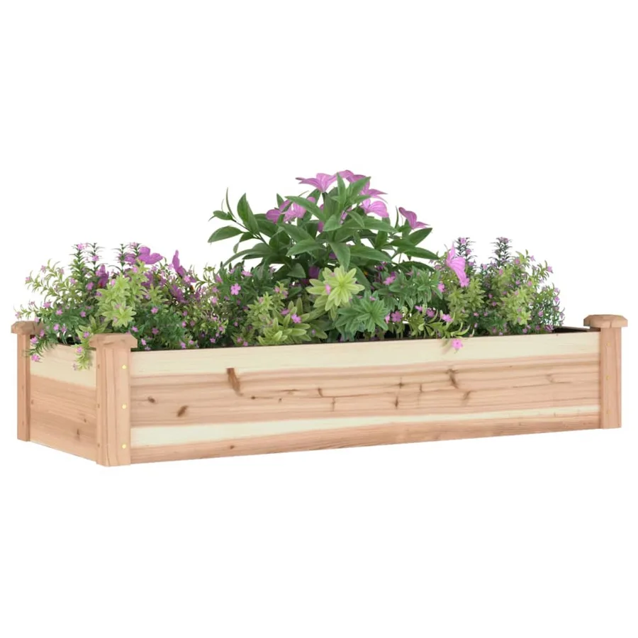 Lit surélevé de jardin doublure 120x45x25 cm bois massif sapin - 3