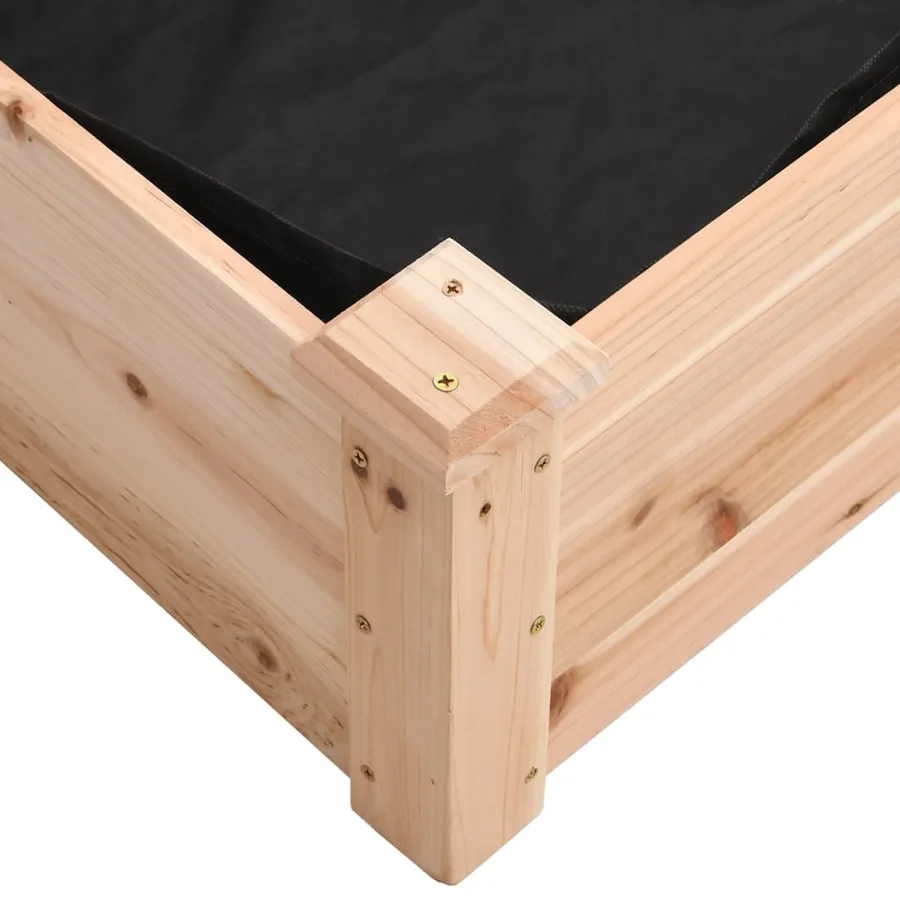 Lit surélevé de jardin doublure 120x45x25 cm bois massif sapin - 7