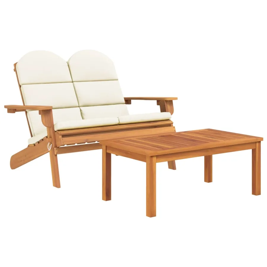 Ensemble de salon de jardin Adirondack 2 pcs bois acacia solide - 2