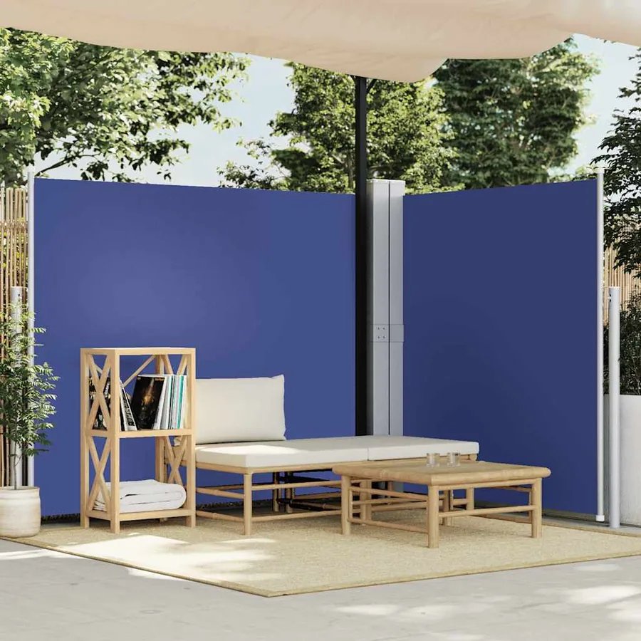 Auvent latéral rétractable Bleu 160 x 600 cm