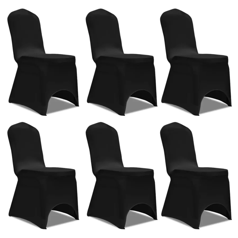 Housses élastiques de chaise Noir 12 pcs - 2