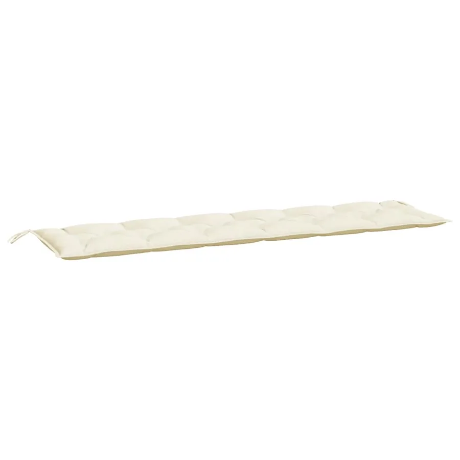 Coussin de banc de jardin blanc crème 200x50x7 cm tissu oxford - 2