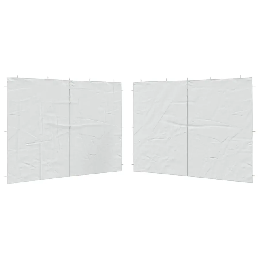 Parois de tente de réception 2 pcs et fermeture éclair PE Blanc - 2