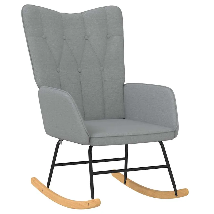 Chaise à bascule Gris clair Tissu - 2