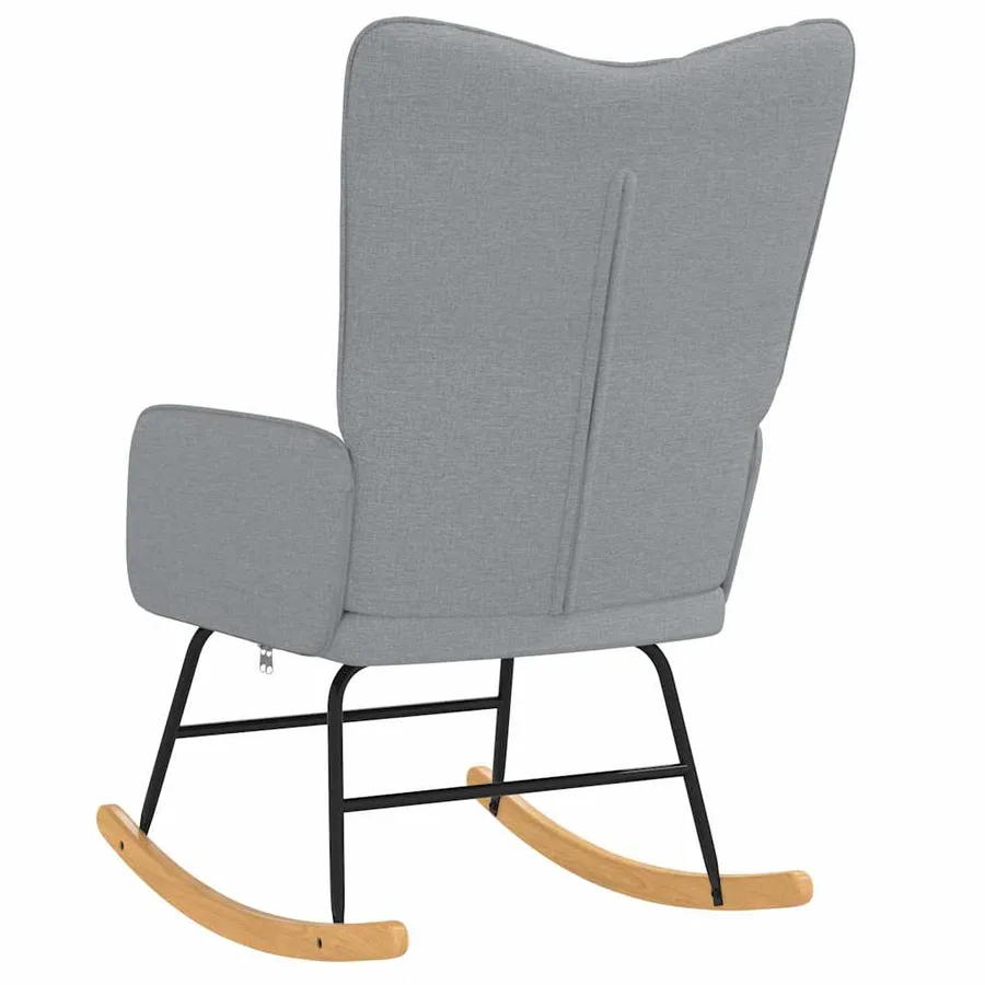 Chaise à bascule Gris clair Tissu - 5