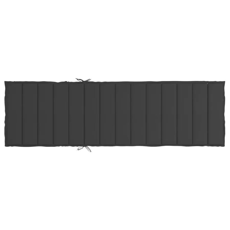 Coussin de chaise longue noir 200x60x3 cm tissu oxford - 5