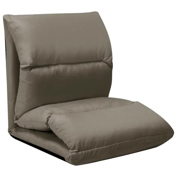 Chaise pliable de sol Gris foncé Microfibre
