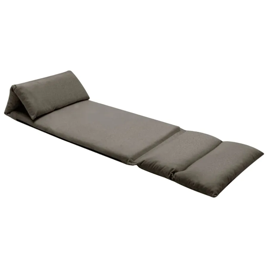 Chaise pliable de sol Gris foncé Microfibre - 2