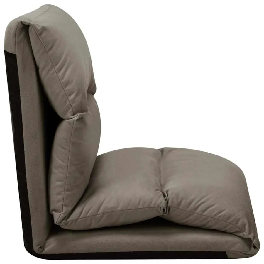 Chaise pliable de sol Gris foncé Microfibre - 6
