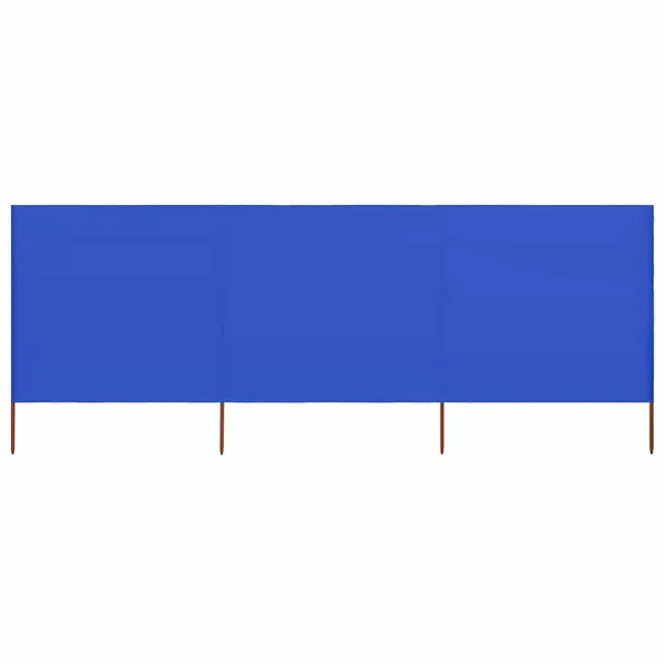 Paravent 3 panneaux Tissu 400 x 120 cm Bleu azuré