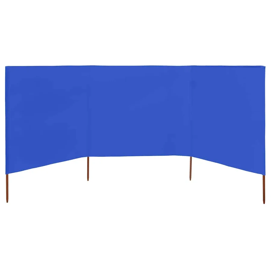 Paravent 3 panneaux Tissu 400 x 120 cm Bleu azuré - 3