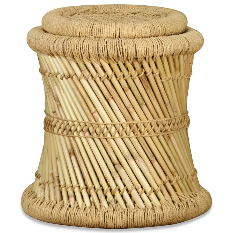 Tabourets lot de 2 Bambou et jute - 6
