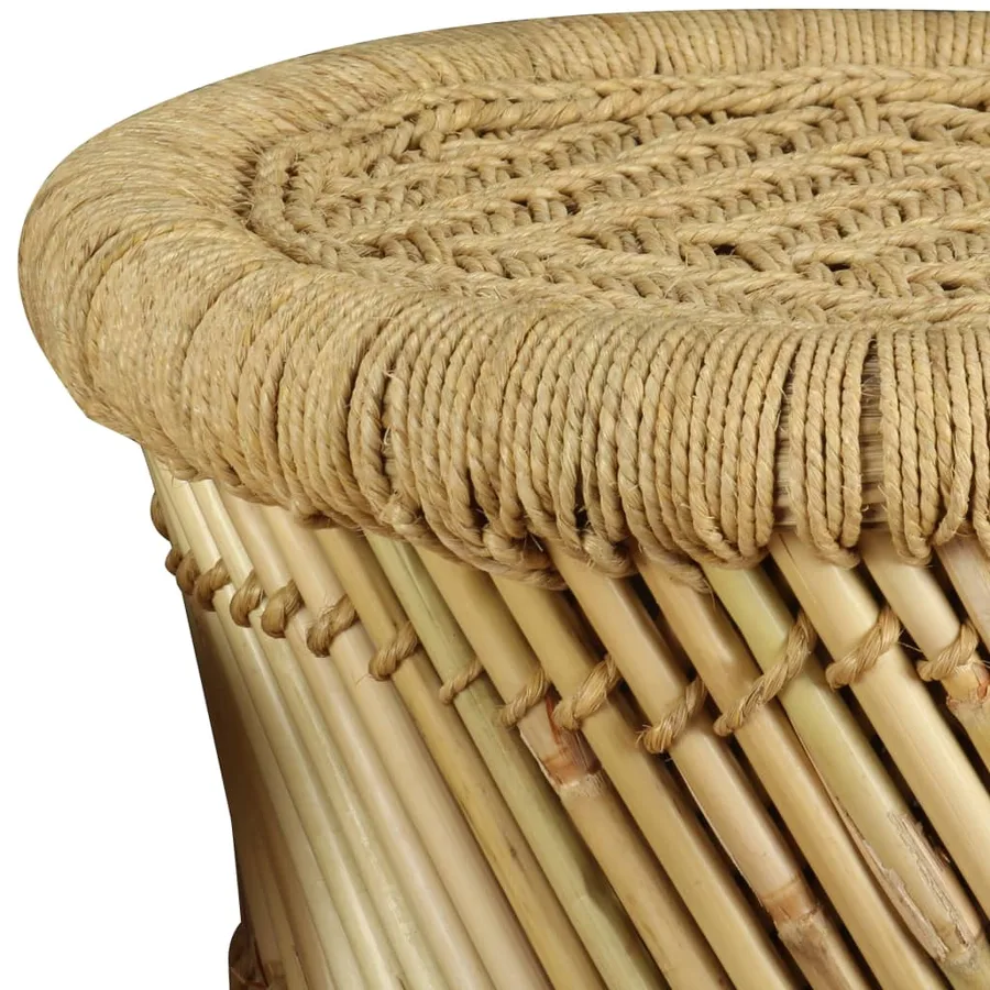 Tabourets lot de 2 Bambou et jute - 8
