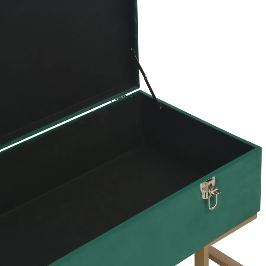 Banc avec compartiment de rangement 105 cm Vert Velours - 5