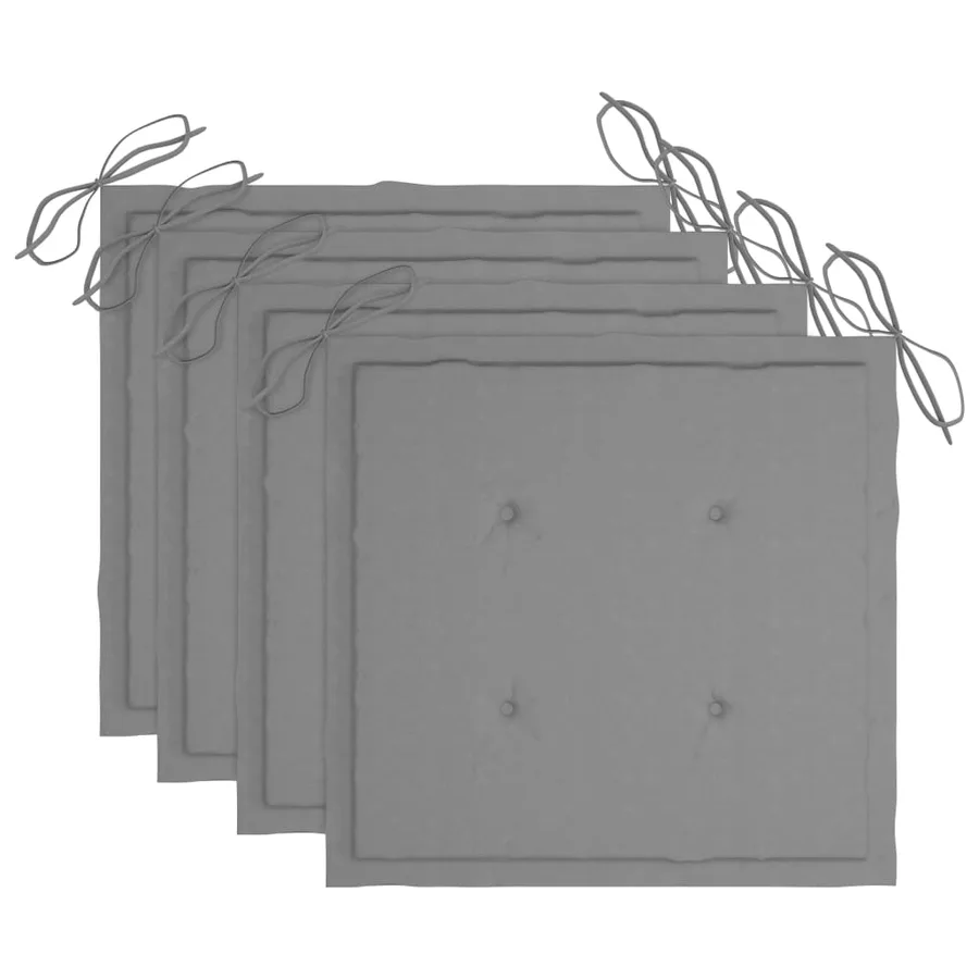 Chaises de jardin empilables avec coussins lot de 4 Teck solide - 33