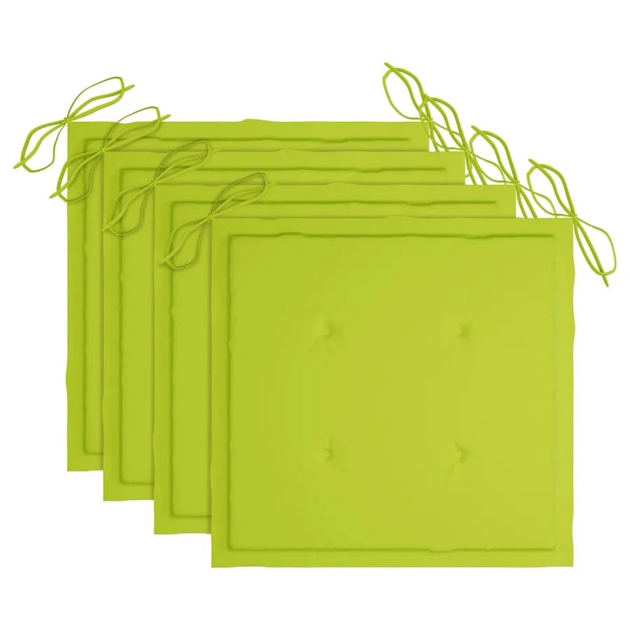 Chaises de jardin empilables avec coussins lot de 4 Teck solide - 7