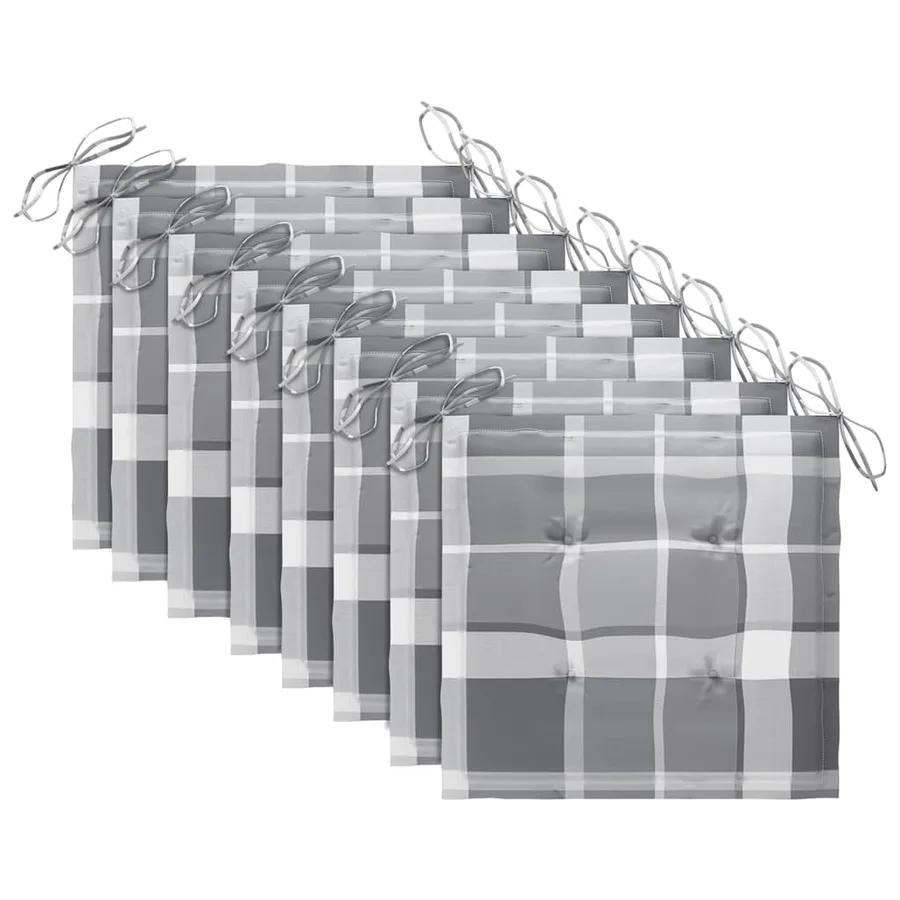 Chaises de jardin empilables avec coussins lot de 8 Teck solide - 7