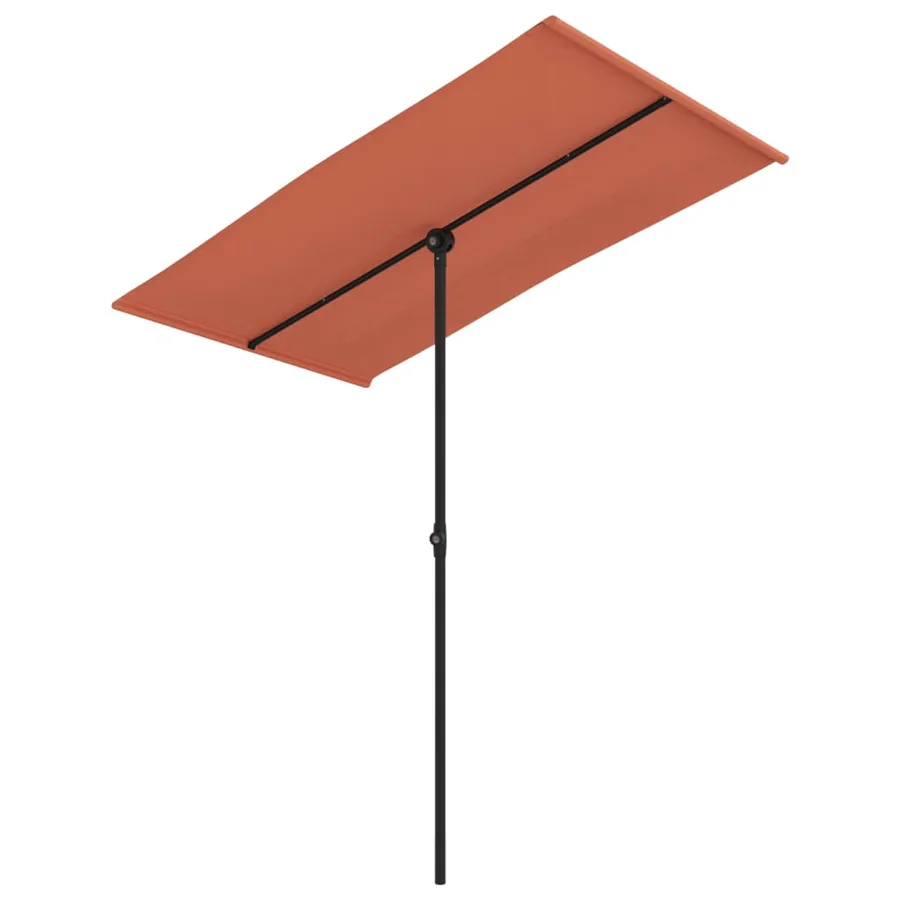 Parasol de jardin avec mât en aluminium 180x110 cm Terre cuite - 2