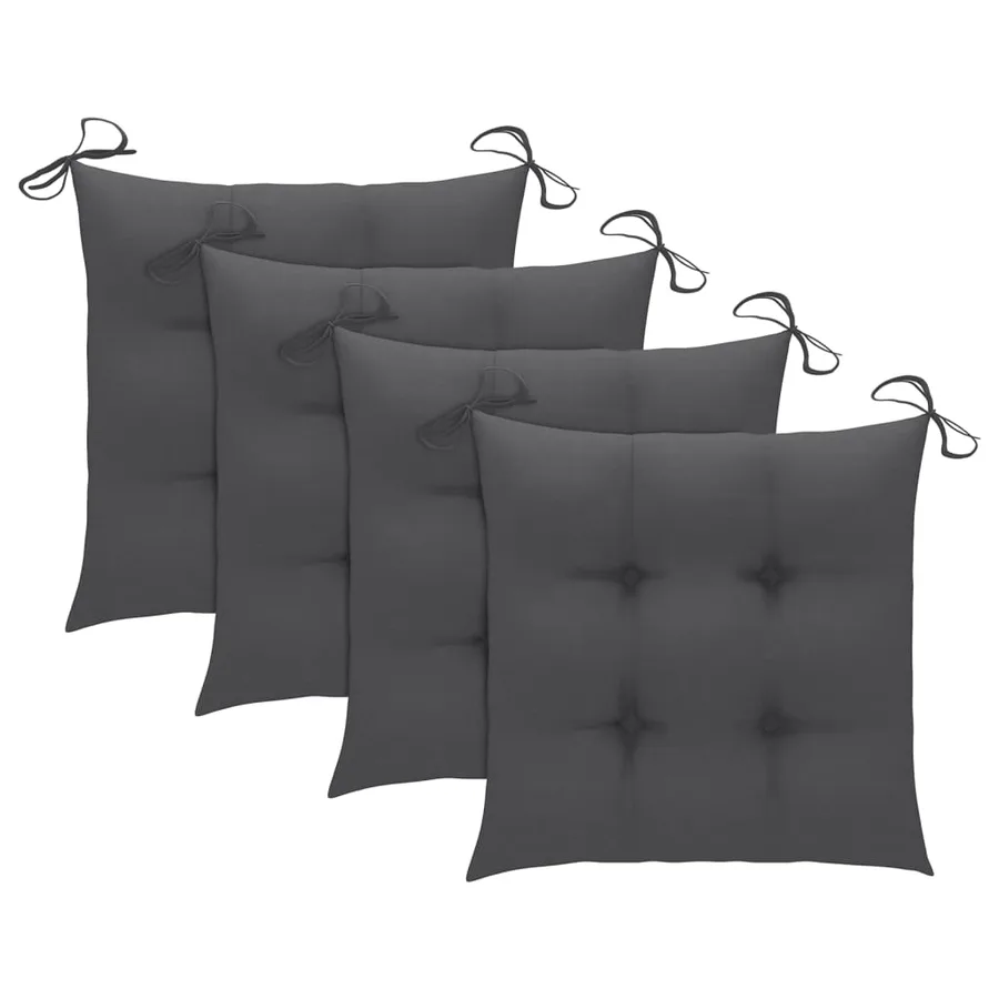 Chaises de jardin lot de 4 avec coussins Bois d'acacia massif - 5