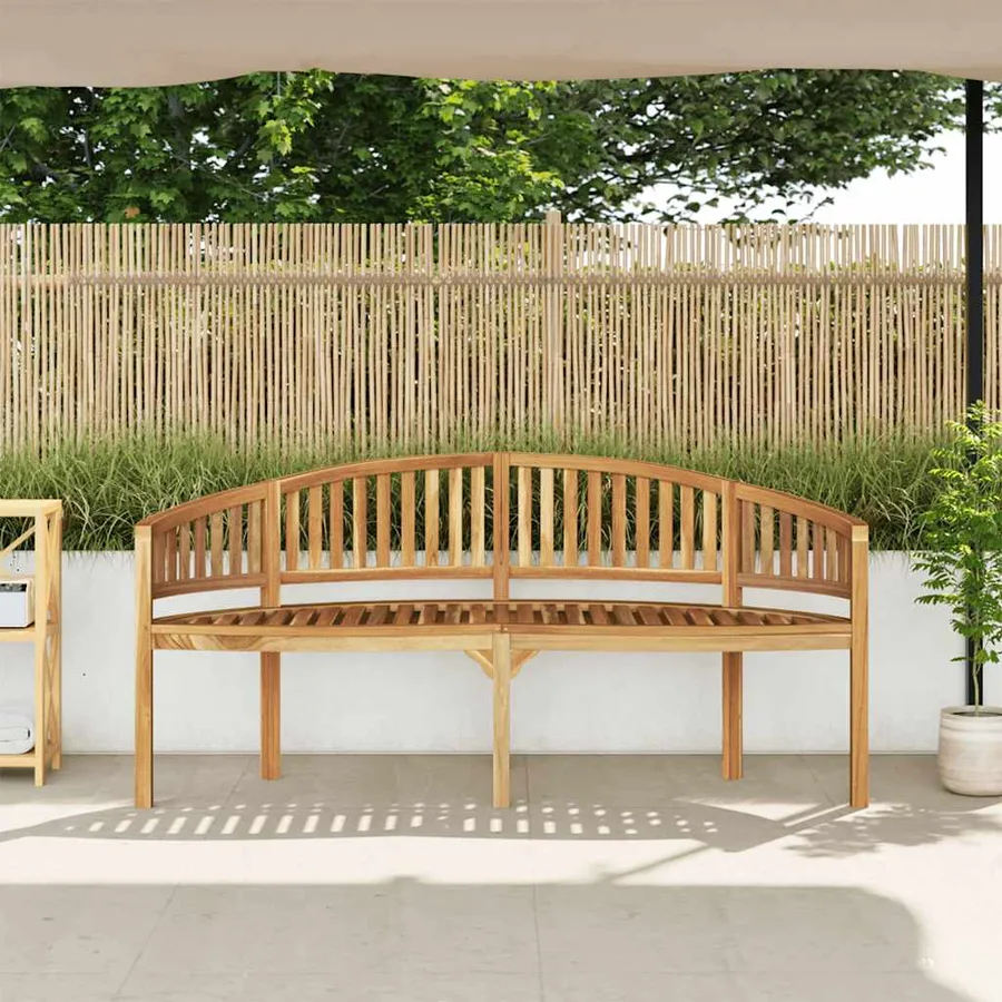 Banc de jardin en forme de banane 180 cm bois de teck solide - 3