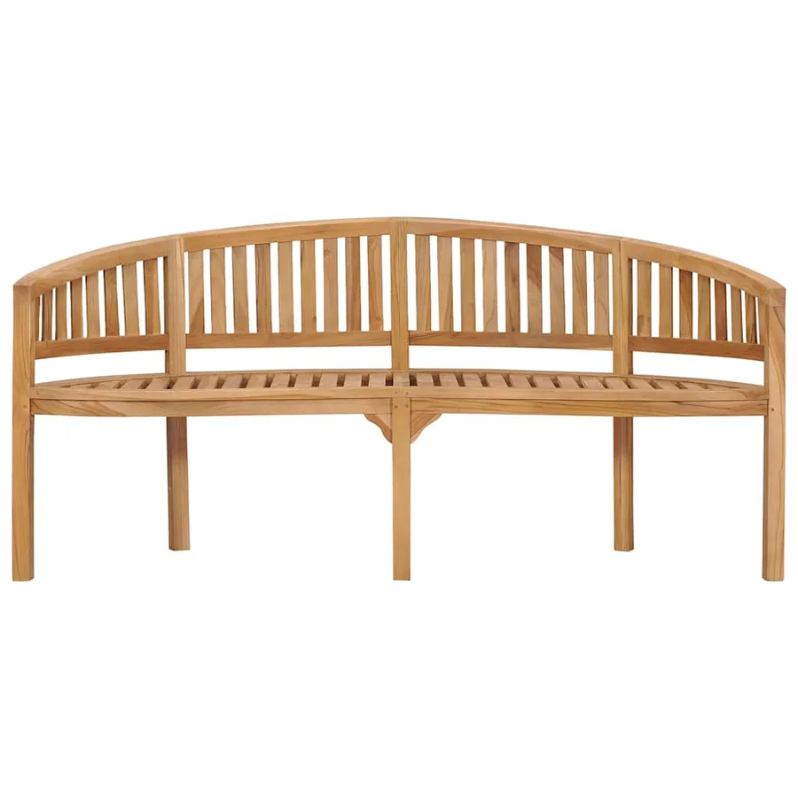 Banc de jardin en forme de banane 180 cm bois de teck solide - 4
