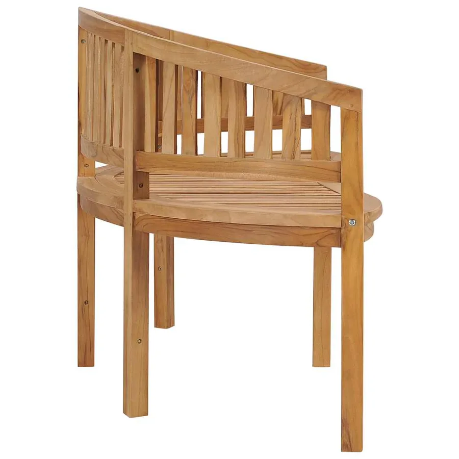 Banc de jardin en forme de banane 180 cm bois de teck solide - 5