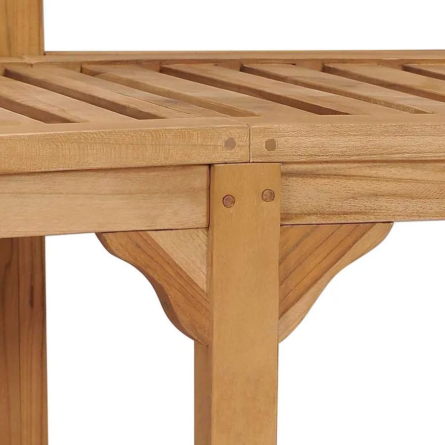 Banc de jardin en forme de banane 180 cm bois de teck solide - 7
