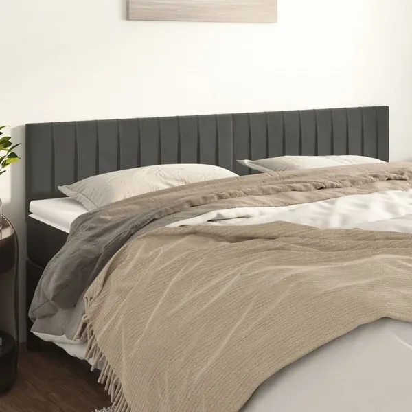Têtes de lit Gris foncé 200x5x78/88 cm Velours