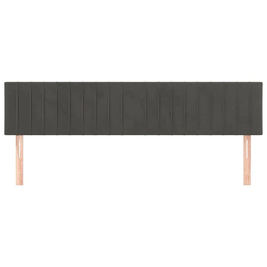 Têtes de lit Gris foncé 200x5x78/88 cm Velours - 3