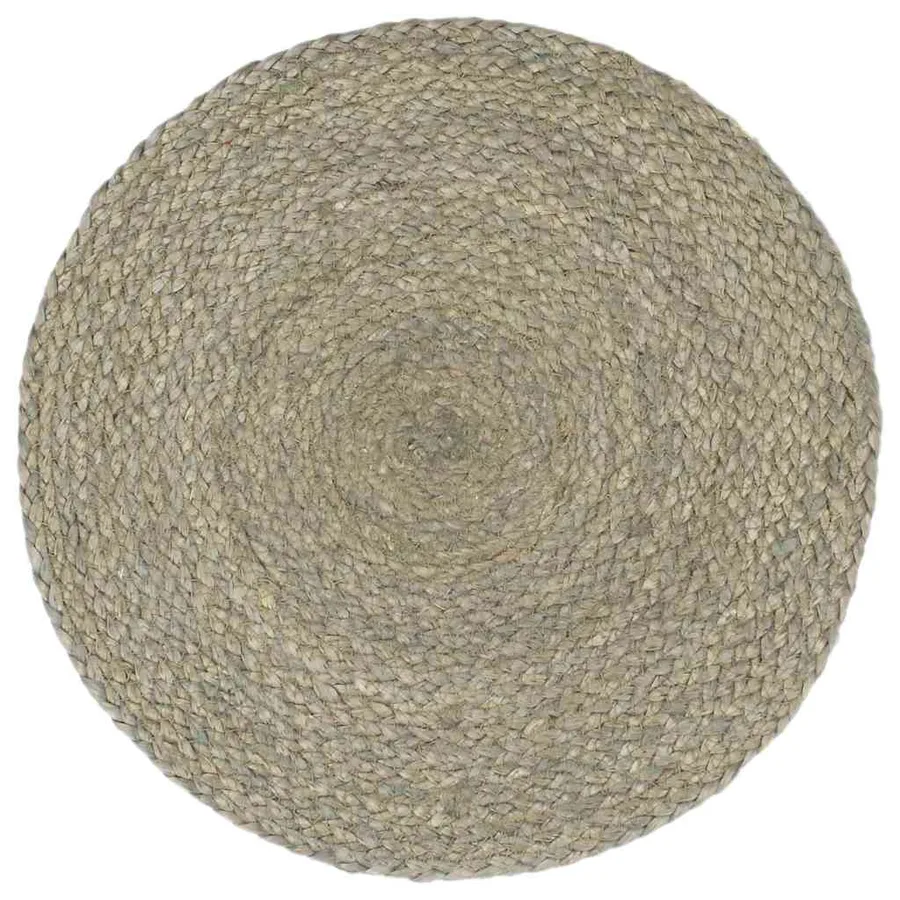 Napperons 4 pcs Gris Plain 38 cm Rond Jute - 2