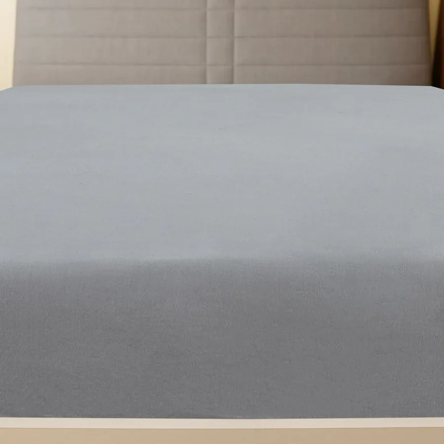 Drap-housse Jersey Gris 160x200 cm Coton - 3