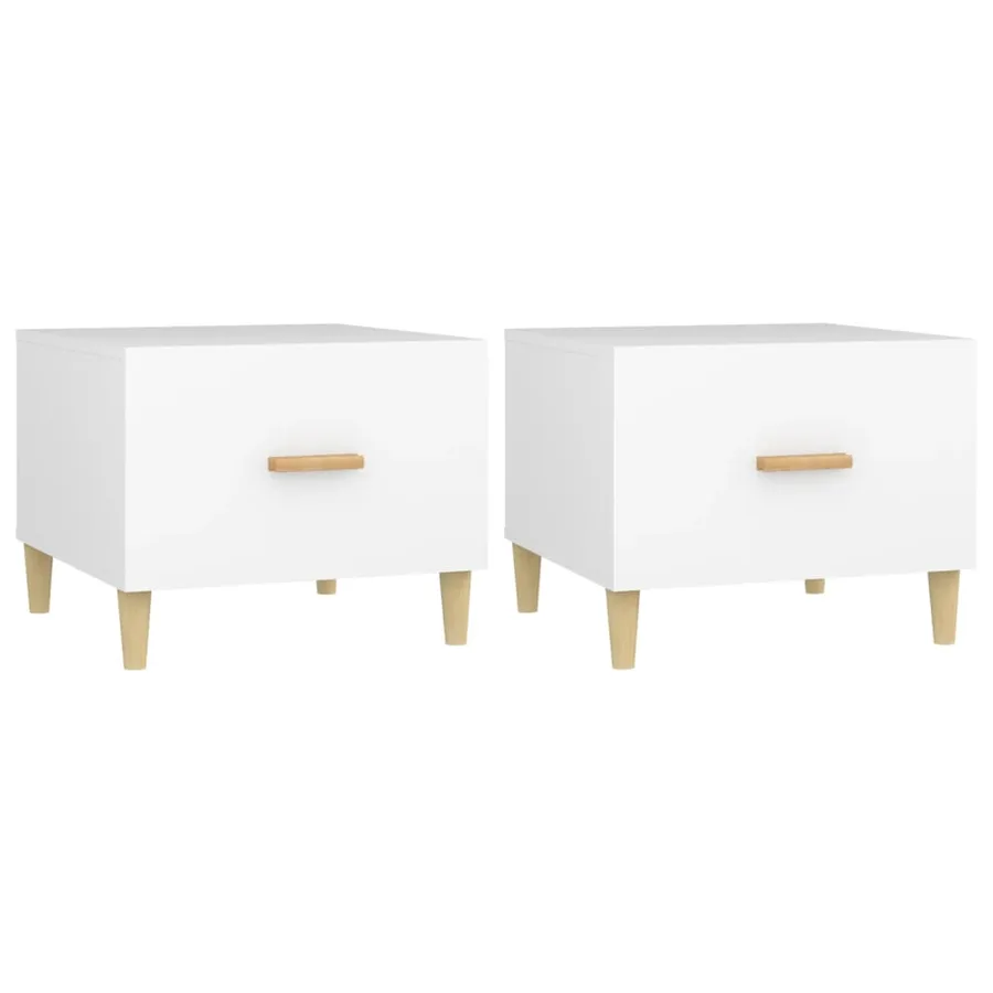 Tables basses 2 pcs blanc 50x50x40 cm bois d'ingénierie - 2