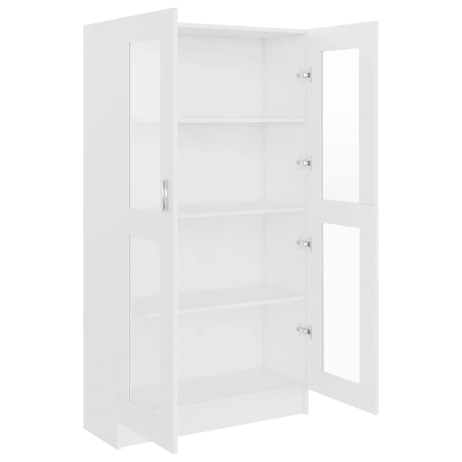 Armoire à vitrine Blanc 82,5x30,5x150 cm Bois d'ingénierie - 4