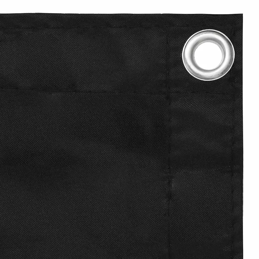 Écran de balcon Noir 75x600 cm Tissu Oxford - 3