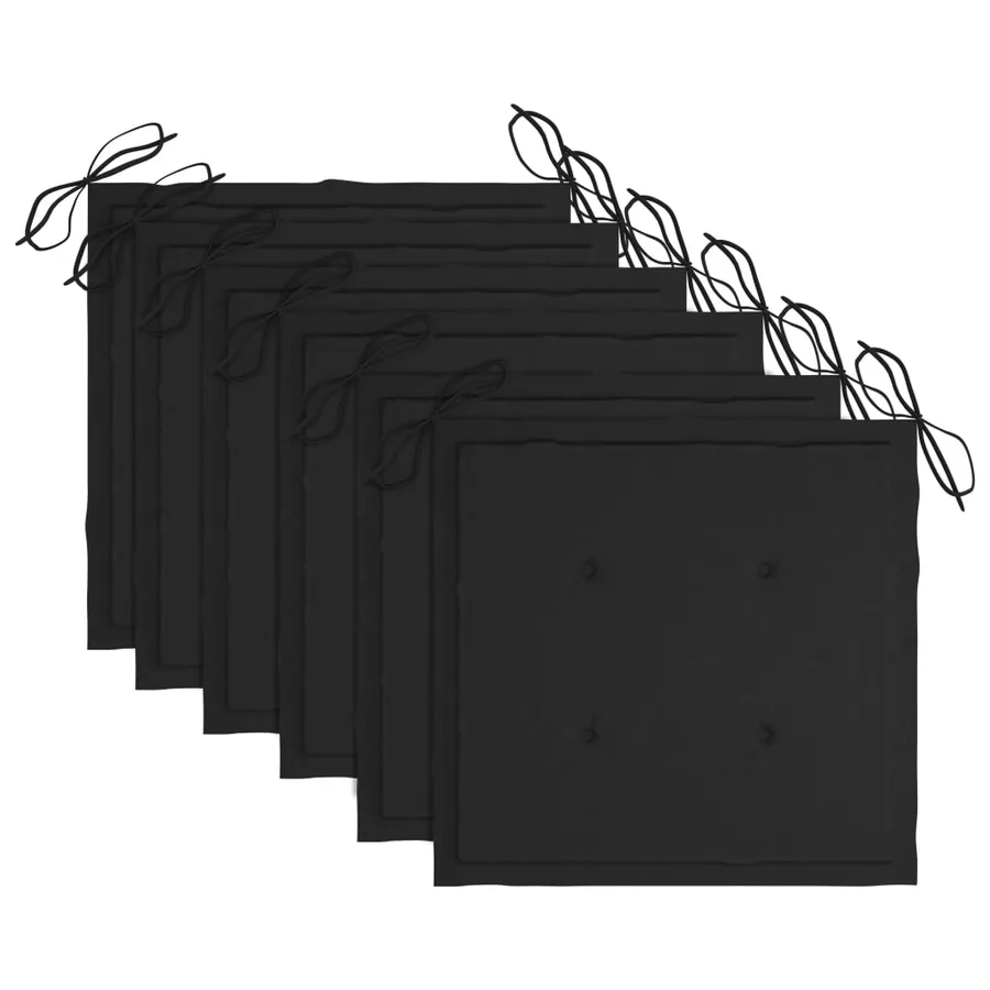 Chaises de jardin empilables avec coussins lot de 6 Teck solide - 20