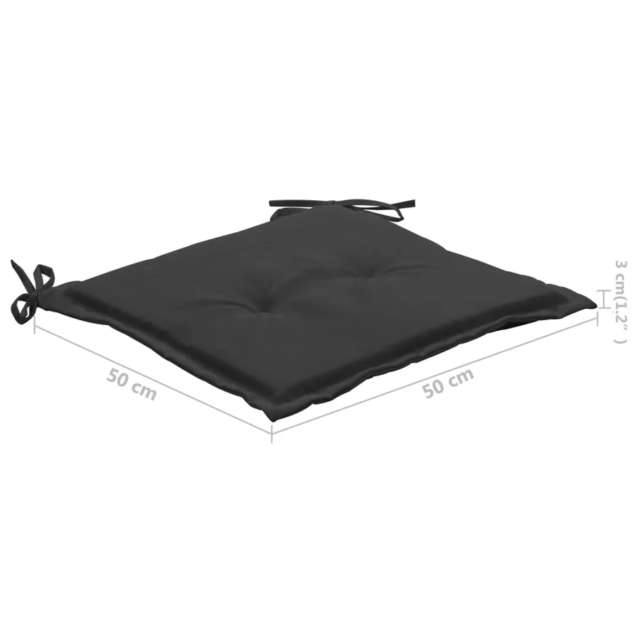 Chaises de jardin empilables avec coussins lot de 6 Teck solide - 25