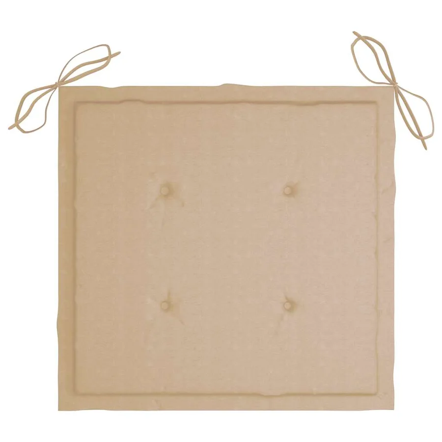 Chaises de jardin empilables avec coussins lot de 6 Teck solide - 9