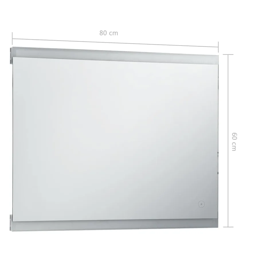 Miroir mural à LED de salle de bain et capteur tactile 80x60 cm - 7