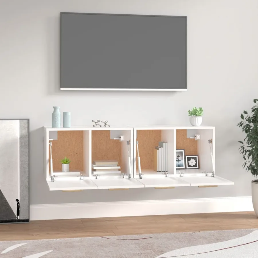 Armoires murales 2 pcs Blanc 60x36,5x35 cm Bois d'ingénierie - 3
