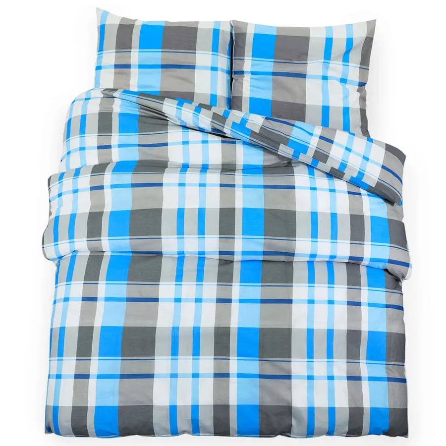 Ensemble de housse de couette Bleu et gris 240x220 cm Coton - 2