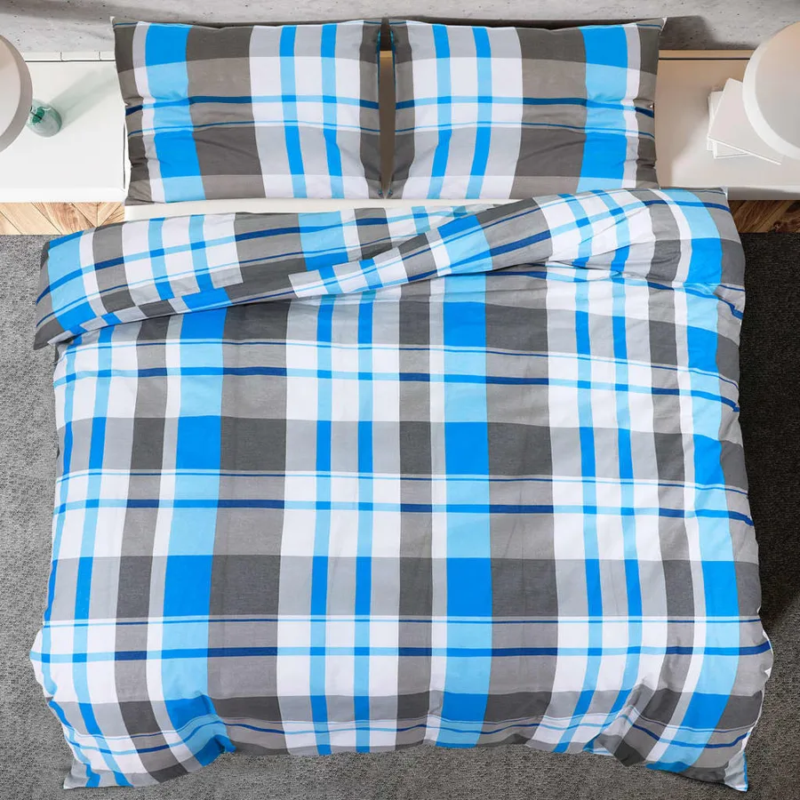 Ensemble de housse de couette Bleu et gris 240x220 cm Coton - 5