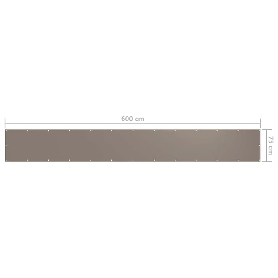 Écran de balcon Taupe 75x600 cm Tissu Oxford - 5